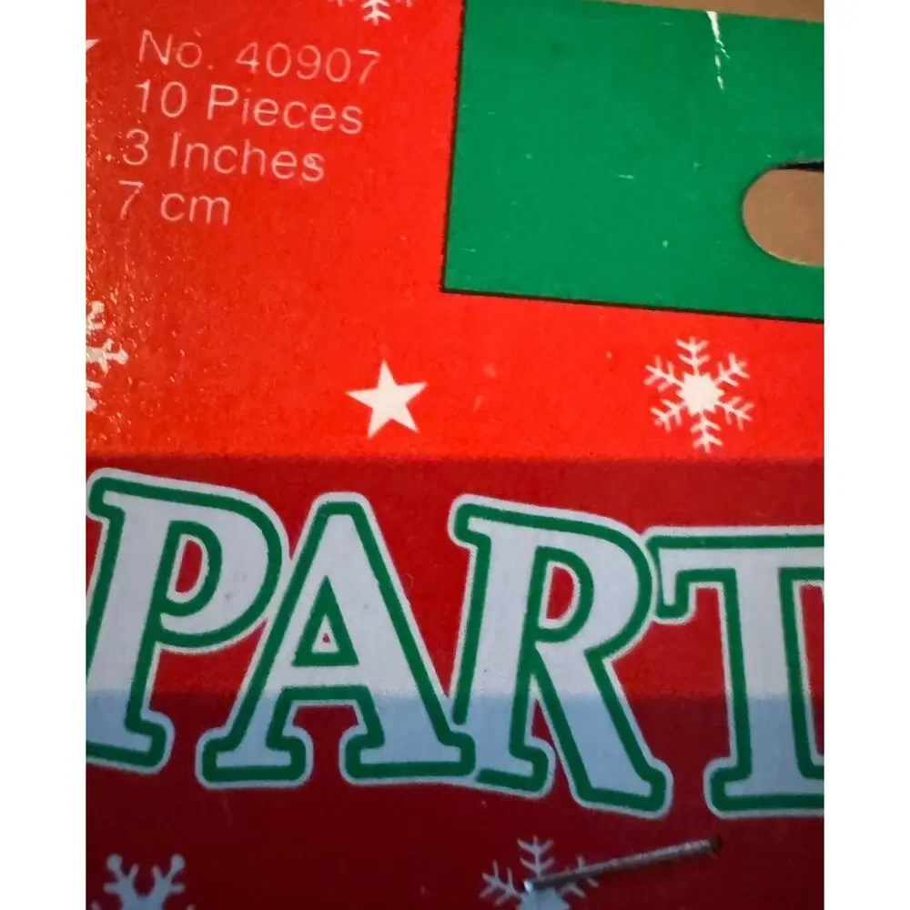 Vintage Amscan Poinsettia Party Picks Lot of 2‎ Christmas Cocktail Picks NOS